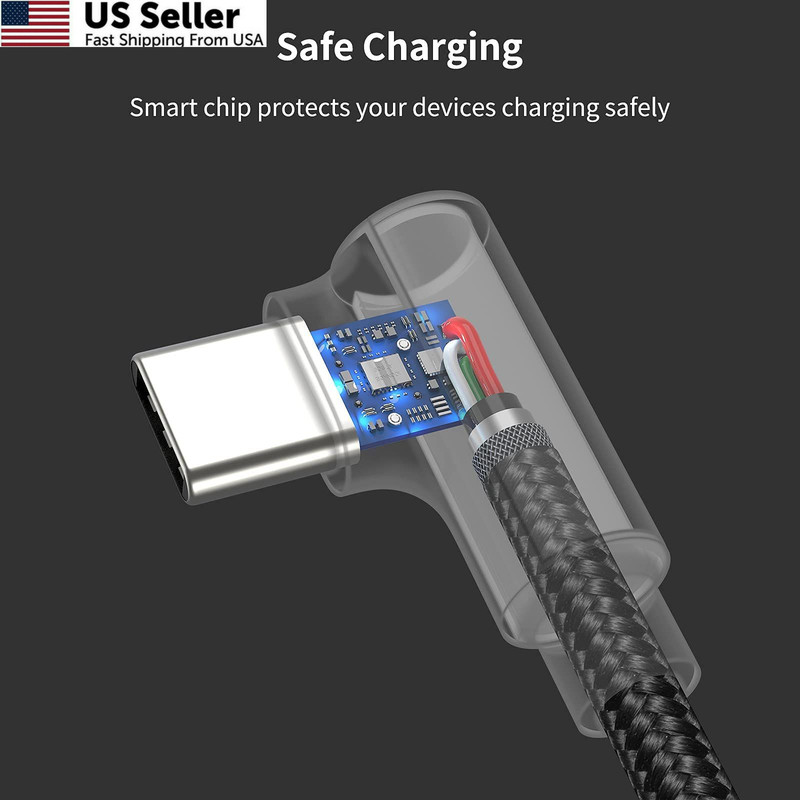 1ft Right Angle USB C Cable Fast Charging, 3 Pack 90 Degree Angled 1FT, USB-C gallery