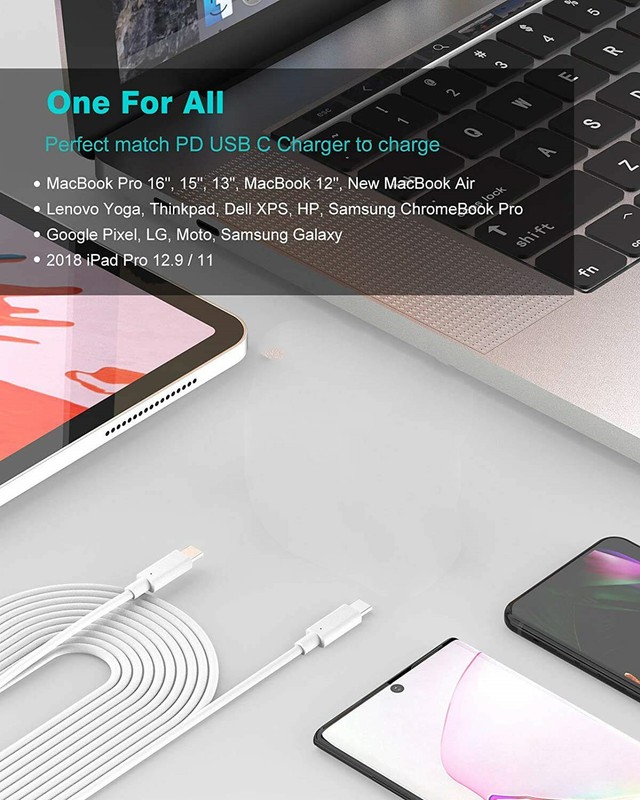 For iPad MacBook iPhone 16 15 100W USB-C To USB C Data Cable PD Fast Charger Lot gallery