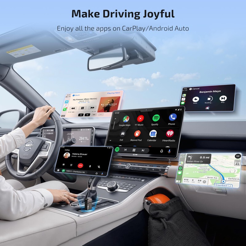 Wireless Android Auto & CarPlay Adapter 2-in-1 Converts Wired to Wireless 202... gallery