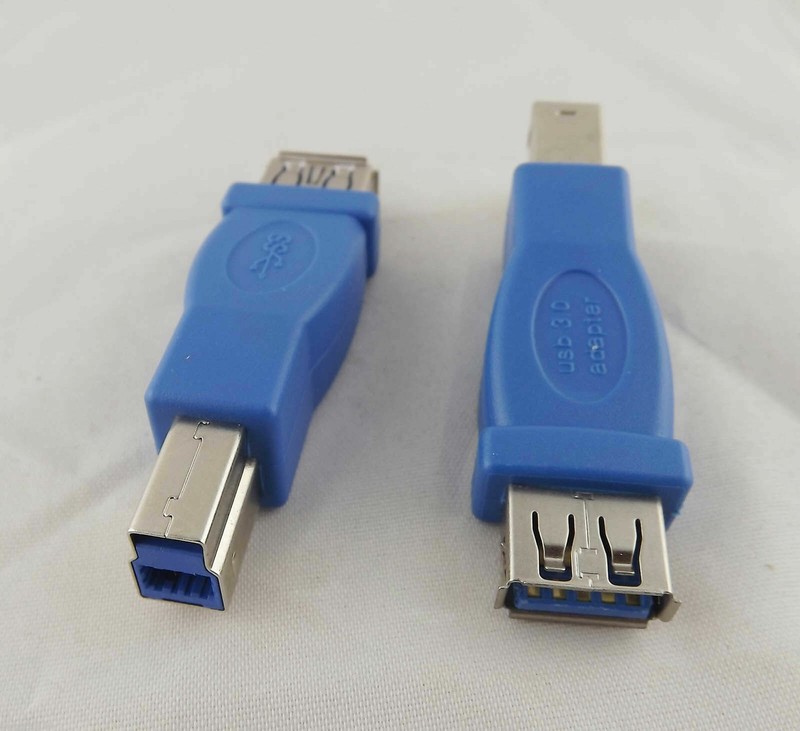 1x USB 3.0 A Female To B Male F/M Printer Data Converter Adapter Connector Blue gallery