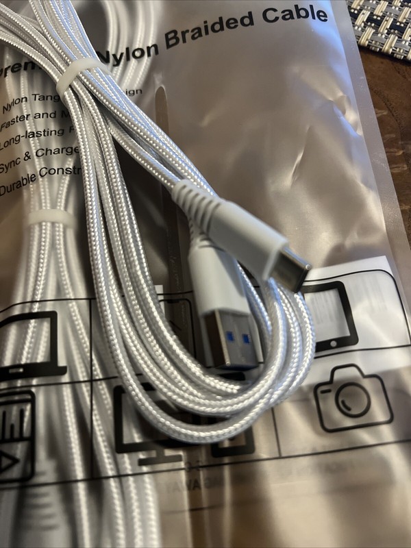 White USB C Cable 10 ft, Long USB A to USB C Cable Fast Charging, (2pack) gallery
