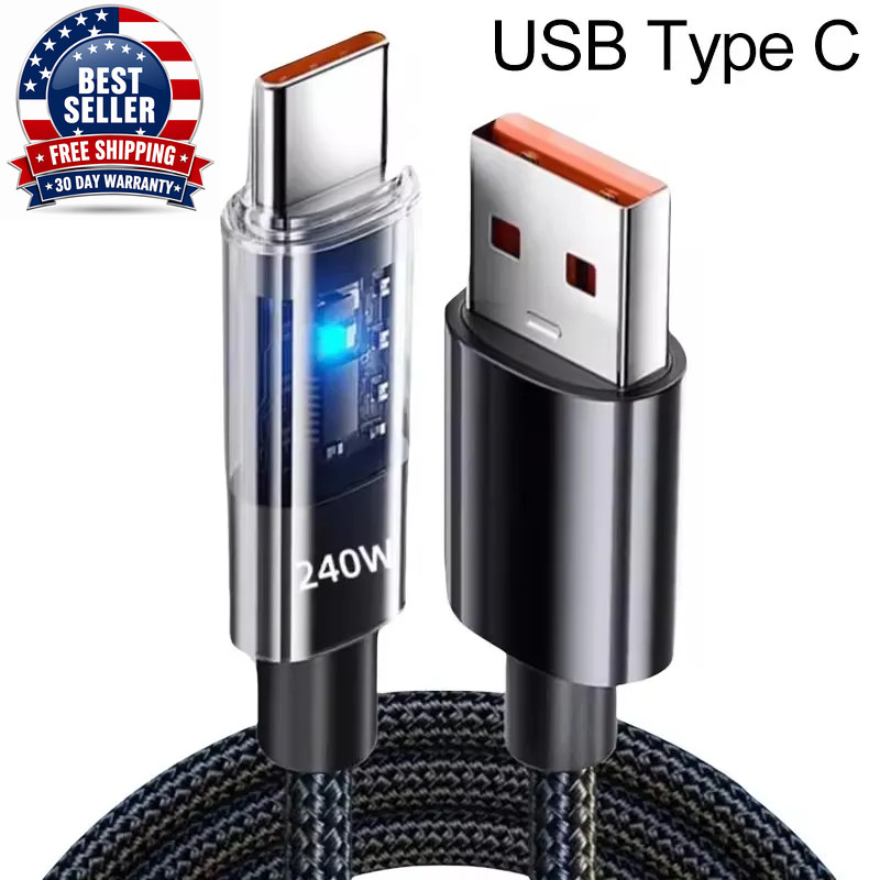240W Dual Charging Line Type-C USB C to Type C Cable Fast Charging Nylon Braided gallery