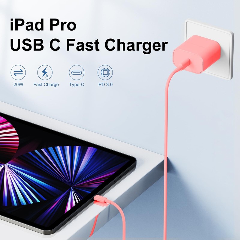iPhone 15 Charger 10 Ft with 20w USB Charger Block,2-Pack 20W Fast Wall Charg... gallery