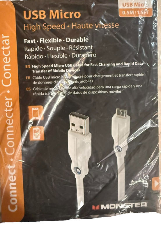 Monster Cable High Performance Micro USB - High Speed, 1.5ft, White Connect New gallery