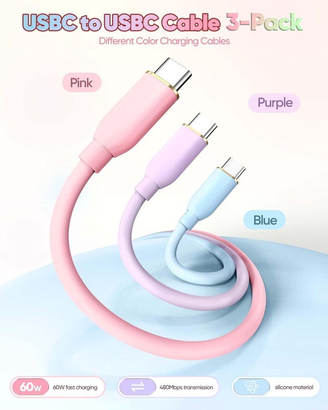 10FT USB to USB Cable 3-Pack, 10 FT USB Fast Charging Cable Long-Soft Silicon... gallery
