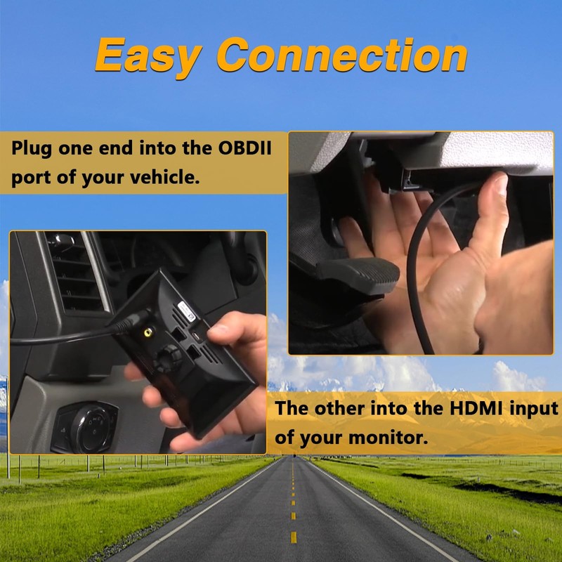 KPALAG OBDII to HDMI Interface Cable Monitor Cable Plug Compatible with Edge ... gallery