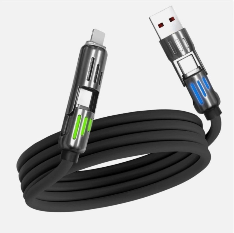 4 in 1 Charging Cable 3ft USB A/C to USB C/Lighting 240W Max
