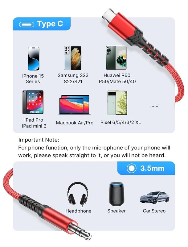 Adaptador De Conector Para Auriculares De 3,5 mm Para Cable Auxiliar De iPhone15 gallery