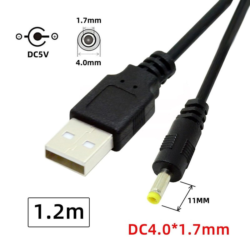 USB to DC 4.0x1.7mm Cable,USB 2.0 A to DC 5V 4.0x1.7mm Power Round Plug Cable... gallery