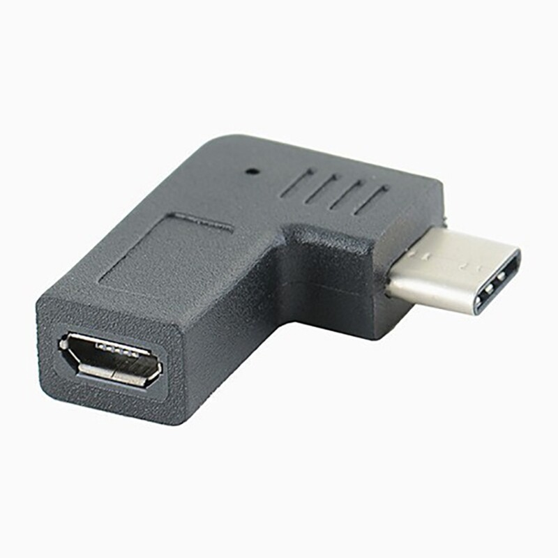 90 Degree Micro USB Input Type C Output Adapter Female to Male Converter Adaptor gallery
