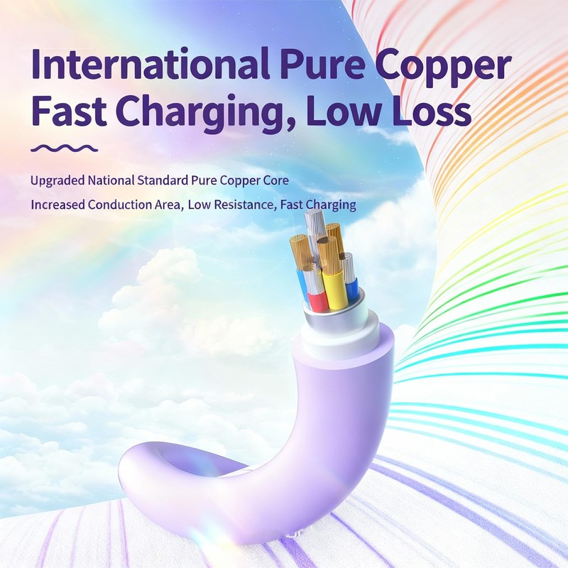 USB Cable PD Fast Charger(TO Purple)Mobile data cable,charging cable, support... gallery