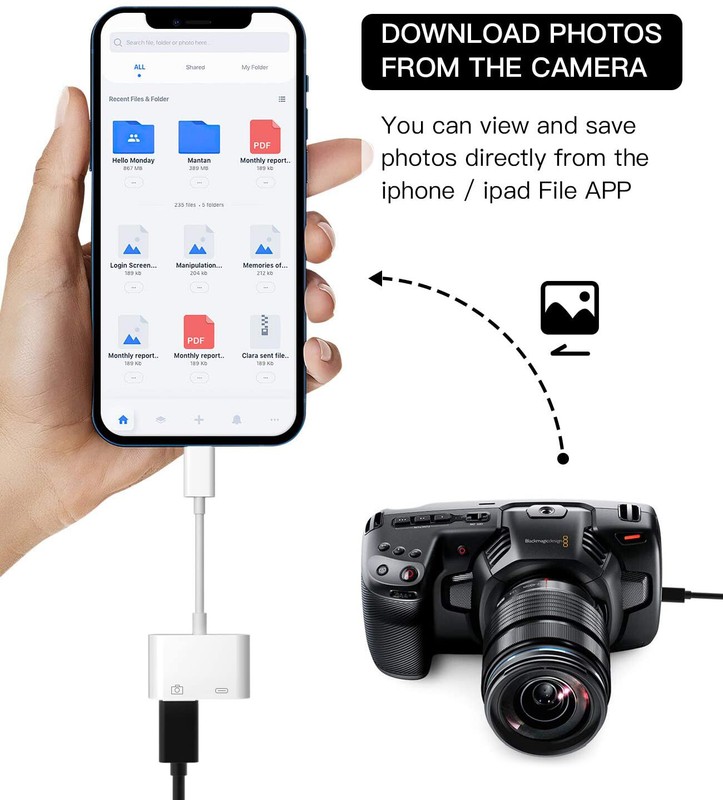 For Apple iPhone 14 13 Pro iOS16 to USB 3.0 Adapter OTG Cable Fast Data Transfer gallery