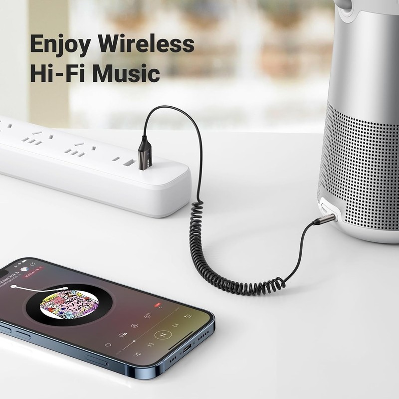 Aux to Bluetooth 6.0 Adapter 3.5Mm Bluetooth Receiver for Car USB 2.0 to 3.5Mm J gallery