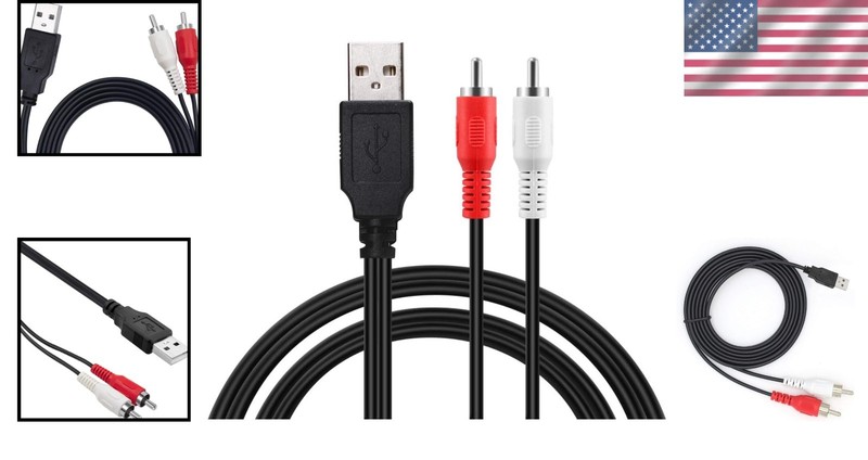 High-Fidelity USB to RCA Male Cable - 1.5m AV Connector for Seamless Playback gallery