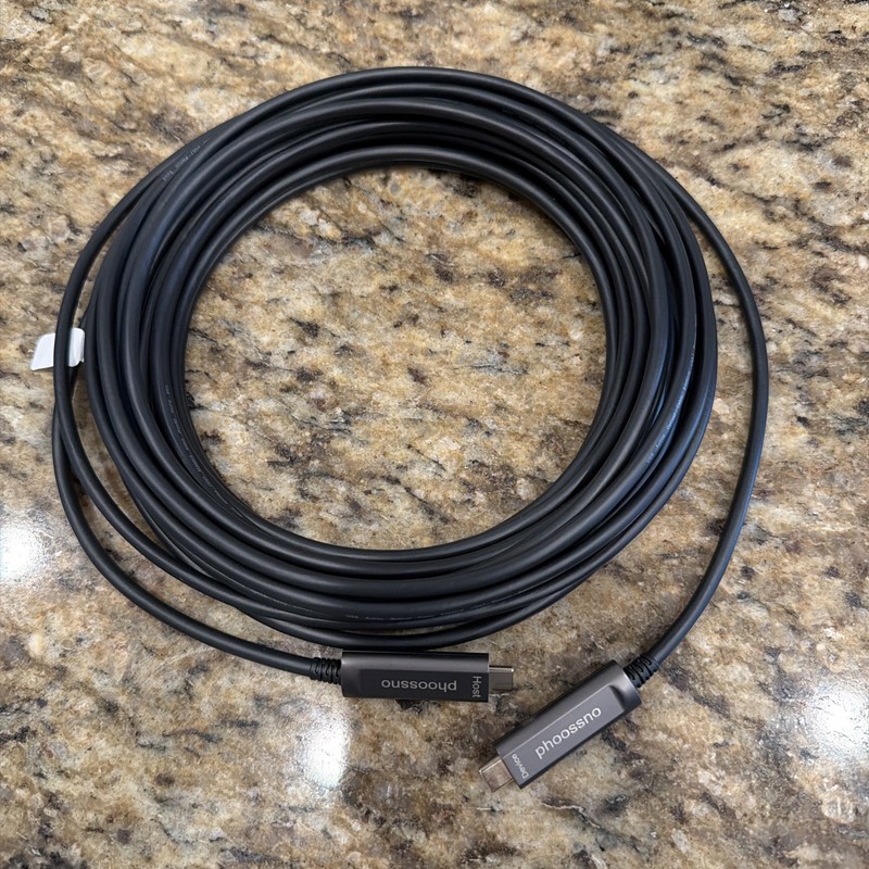 phoossno USB C to C Fiber Optical Cable USB 3.1 Type C Cable 10Gbps 33FT gallery