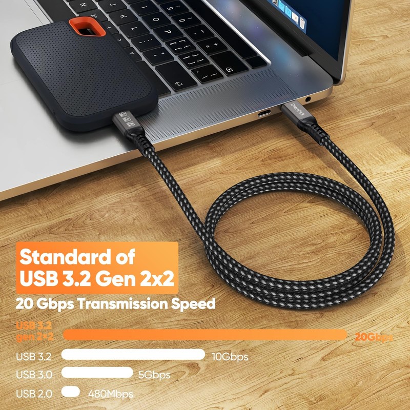 DteeDck USB C Monitor Cable 6Ft, 4K@144Hz Video Display/20Gbps Data Transfer/... gallery