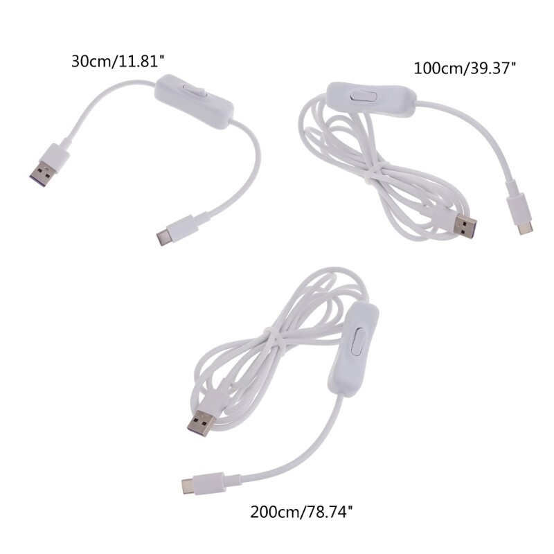 High-Speed White Type-C USB Cable with On/Off Switch for Phones and Tablets gallery