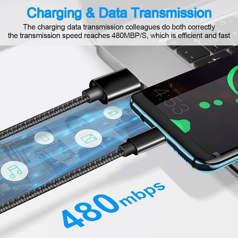USB-C Cable 6ft Long Charger Cord Power Wire Fast Charge Type-C for Cell Phones gallery