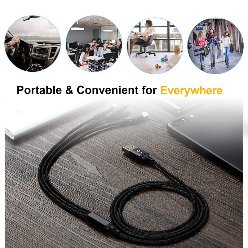 Multi Charging Cable, 2Pack 4FT 4 in 1 Charging Cable for Multiple Devices, B... gallery