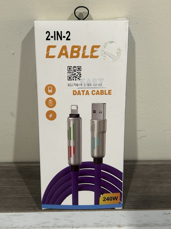 2 In 2 Fast Data Charging Cable 240W Fast Shipping New In Box