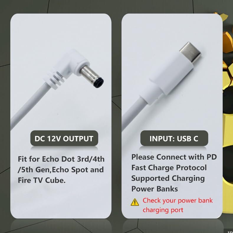 USB C Charger Cable for Echo Dot 3rd/4th Gen Echo Dot 3rd/4th Gen with Clock ... gallery