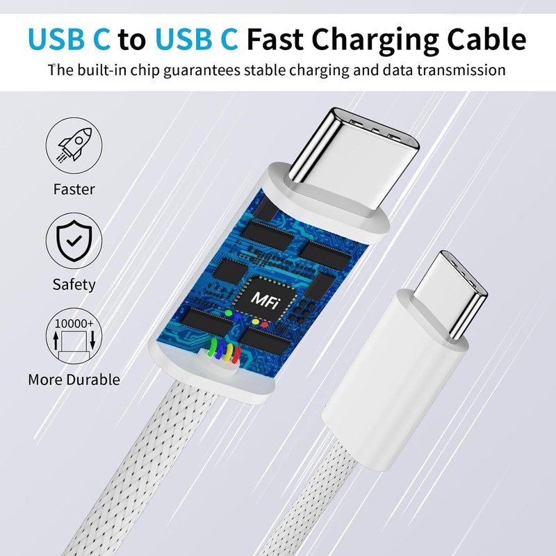 3x Original Carga Rapida USB-C De 100W Cable 10FT Cargador Para iPhone 14 13 12 gallery