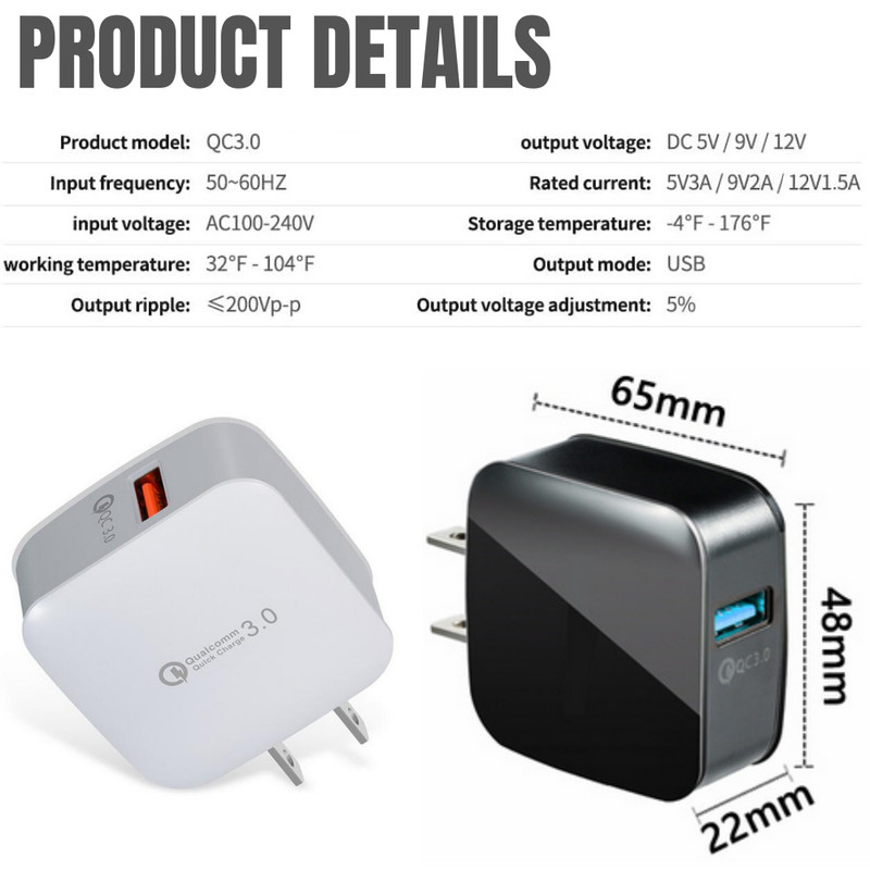Lot 18W QC3.0 USB Fast Quick Charge Wall Charger Power Adapter For iPhoneSamsung gallery