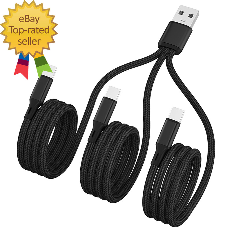 Multi USB-C Cable 4FT, 3 in 1 Multiple Type C Charging,3A Splitter USB-C Chargin