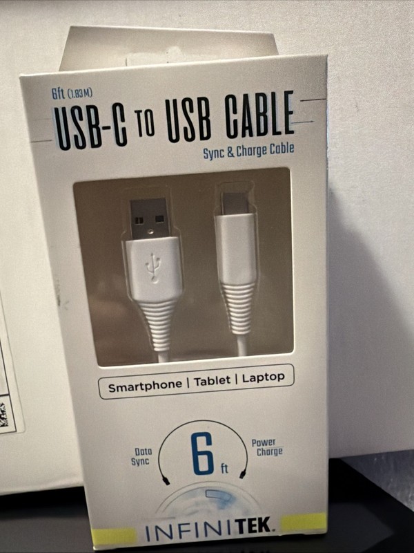 New Sealed USB-C to USB 6ft Cable – BLACK – mobilsmart