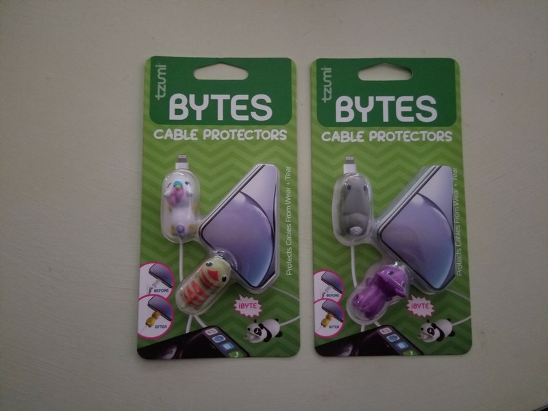 2) TZUMI BYTES CABLE PROTECTORS ( 1 PKG RABBIT AND CAT 1 PKG UNICORN AND TURTLE)