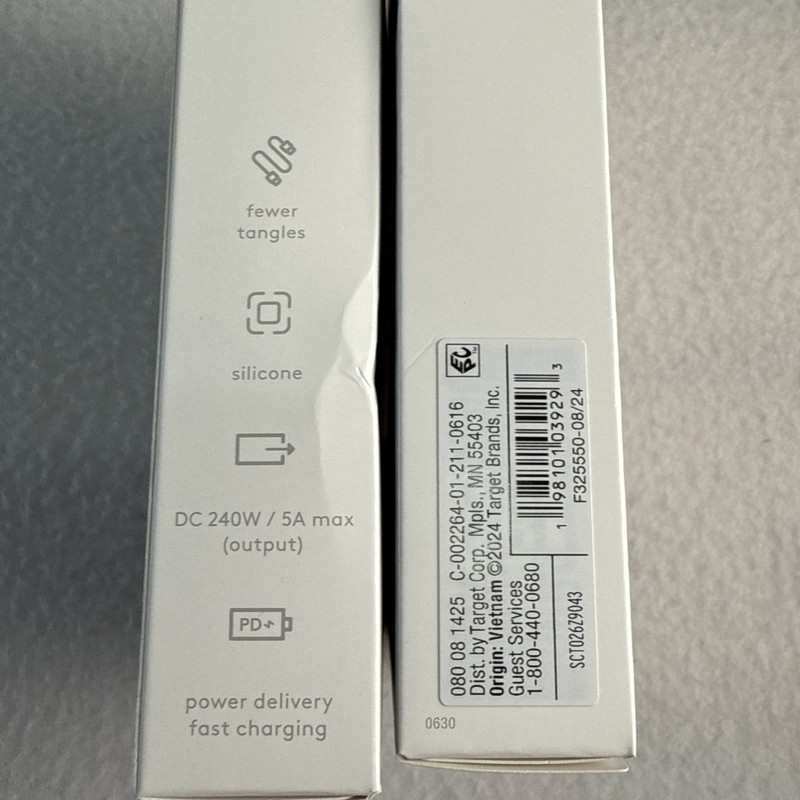 2pk 6' USB-C to USB-C Fast Charging Silicone Cable - heyday White Clay gallery