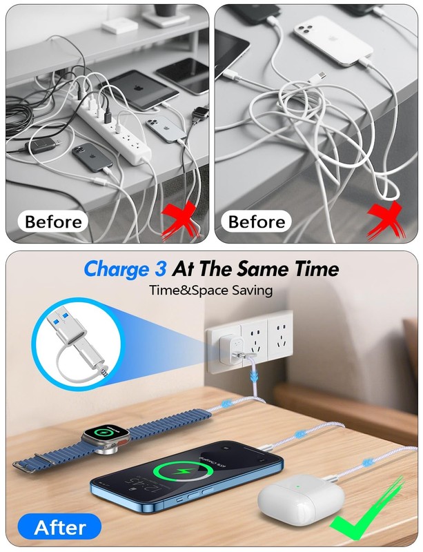 Purple 3 in 2 Multi Charging Cable Travel Essentials gallery