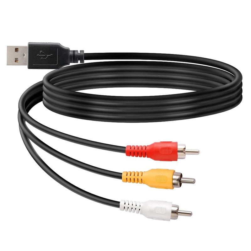 USB to 3RCA Cable, 1.5m/5ft USB Male to 3 RCA Male Jack Free Shipping
