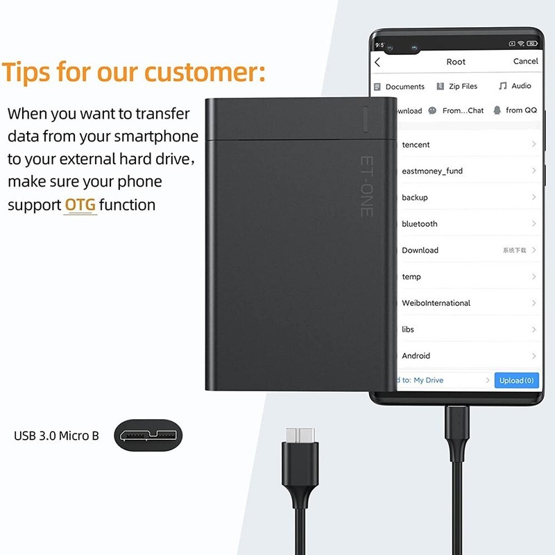 2/4/6Pcs 15cm Micro B to USB C External Hard Drive Cable Portable For Seagate gallery