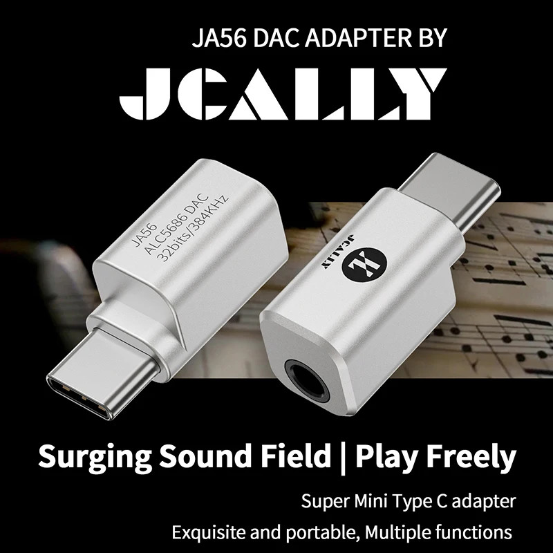 JCALLY JA56 Type-C to 3.5mm Headphone Adapter DAC Hi-Res Audio 32bit/384kHz gallery