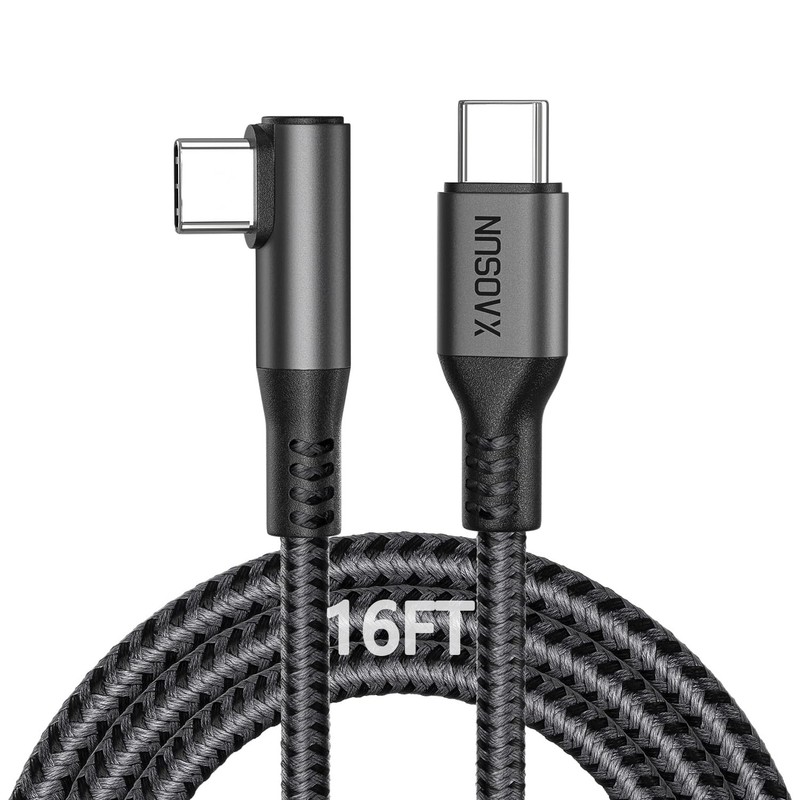 240W USB to USB Cable - 16FT Right Angle to Cable Fast Charging, USBC to USBC...