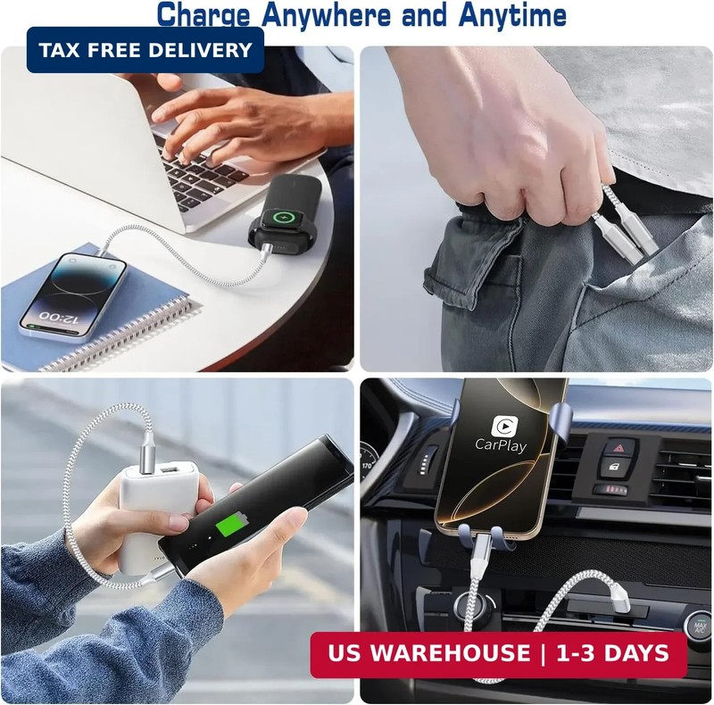 1FT USB C to USB C Cable, 2-Pack USB C Charger Cord Nylon Braided Short usbc Cab gallery