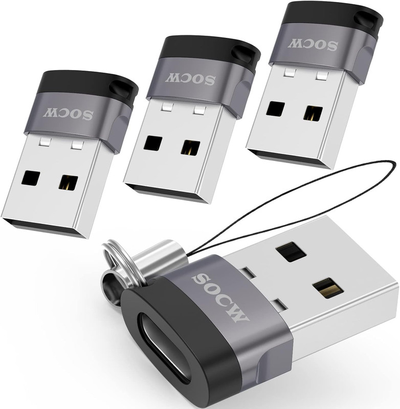 USB C to USB Adapter (4 Pack),Usb-C Female to USB Male, Type C to USB a Converte