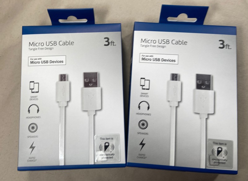 Micro USB Cable 3ft. Tangle Free Lot Of 2 !!!