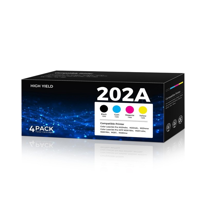 202A Toner Cartridges 4 Pack (5700 Pages) Compatible with Color LaserJet MFP …