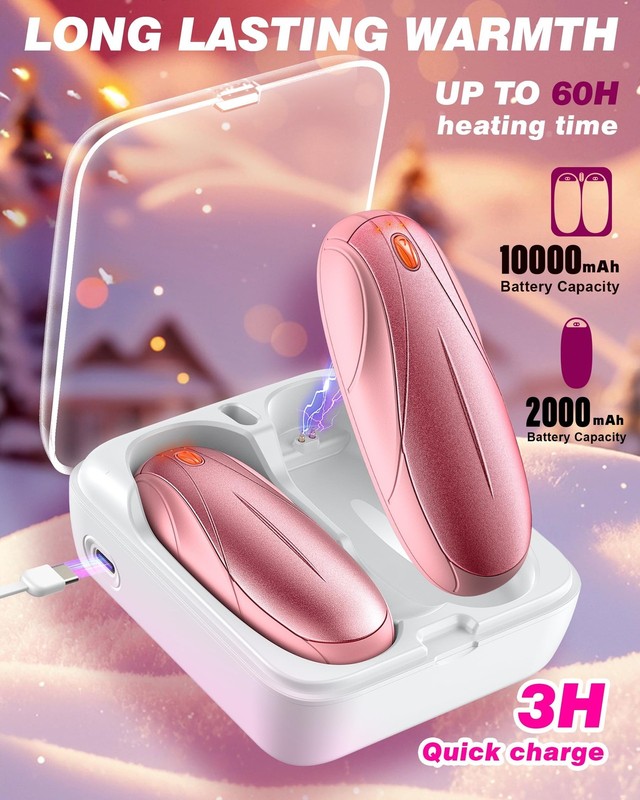 Hand Warmers Rechargeable 2 Pack, 14000mAh Electric Hand Warmers with Chargin... gallery