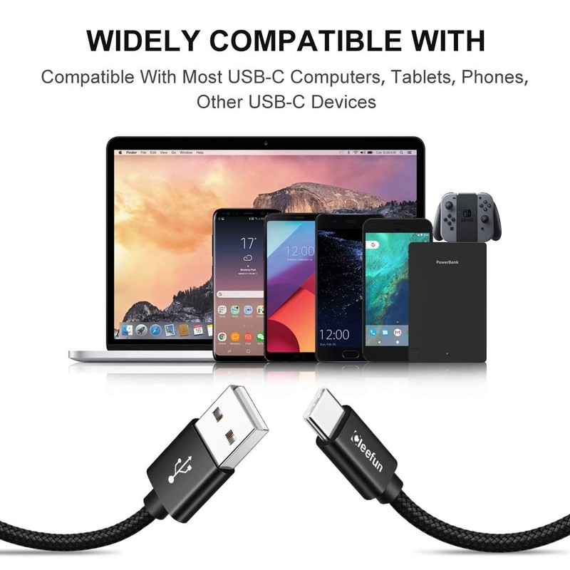 USB C Cable, USB to USB C Cable, [5 Pack, 3/3/6/6/10 ft] Type C Charger Cable... gallery