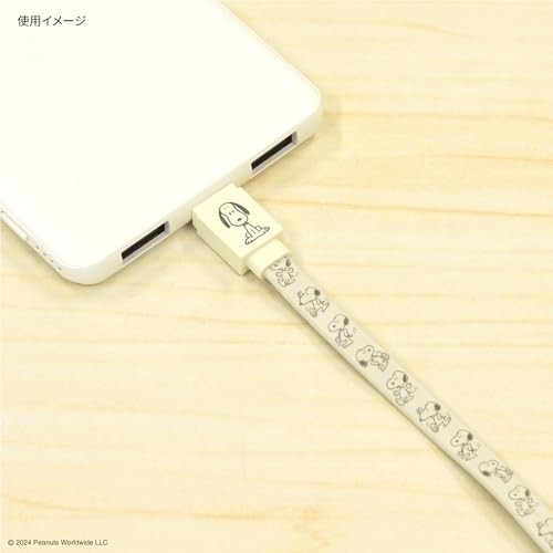 Gourmandies Peanuts Snoopy USB 2.0 Type-C Cable Ivory SNGG-44IV Compatible PD60W gallery