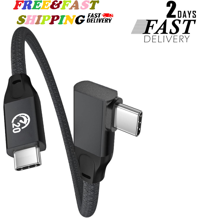Right Angle USB C Cable 6 inch 0.5ft Short USB C to USB C 90 Degree Cable 100…