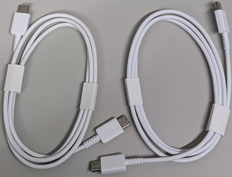 Lot of 2 Genuine Samsung Type-C to Type-C (EP-DN980) White Cable