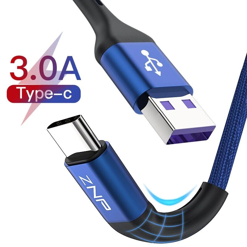 USB Type C Charge 3A Fast Charging Cable for Mobile Phone Huawei P30 Samsung S10