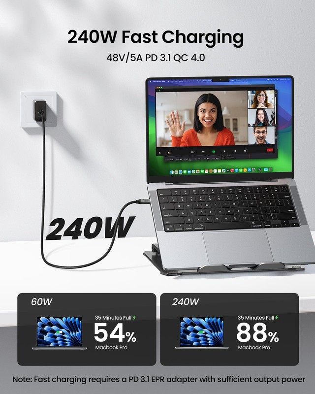 USB C Monitor Display Cable 3.3FT 4K@144Hz/60Hz, 8K USB C 3.2 Gen 2x2 Video C... gallery