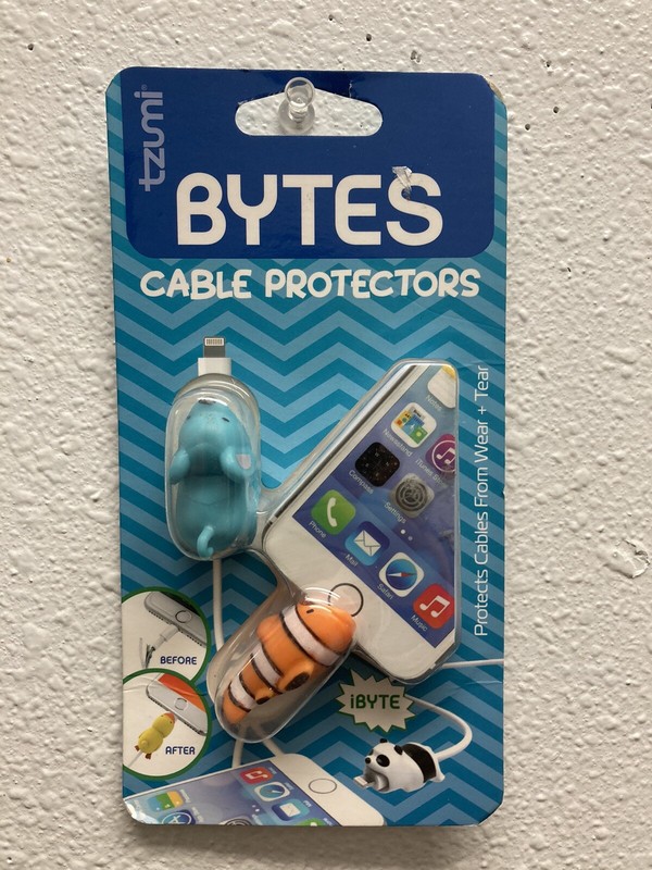 Tzumi #6043 Bytes Cable Protectors – Clown Fish and Blue Mouse • NEW