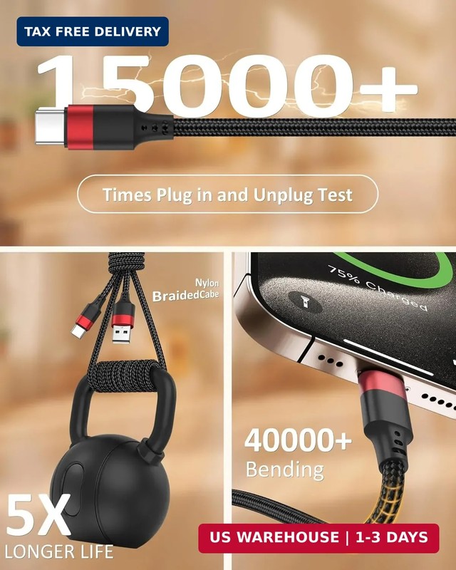 USB to USB C Cable 3ft, 2 Pack USB A to USBC Cable, Braided Type C Charger Cord gallery