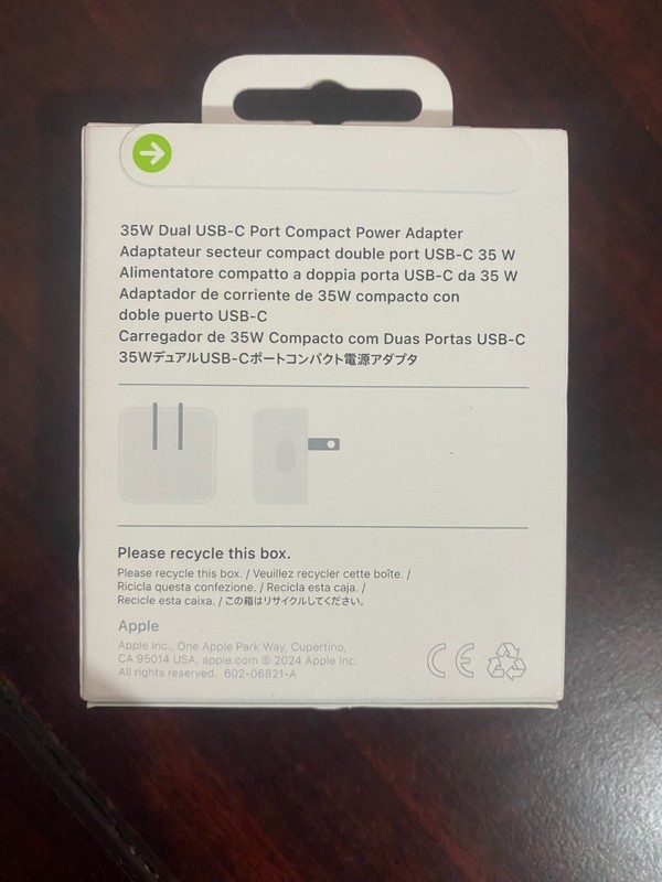 Genuine Apple 35W Dual USB-C Port Compact Power Adapter MNWM3AM/A A2571 gallery
